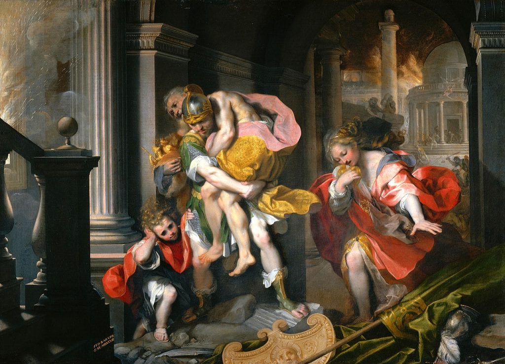 Fuga di Enea da Troia Barocci Galleria Borghese